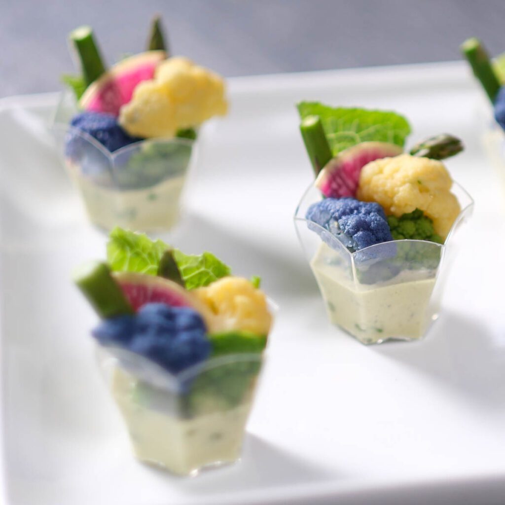 creamy potatoes with colorful cauliflower and fig