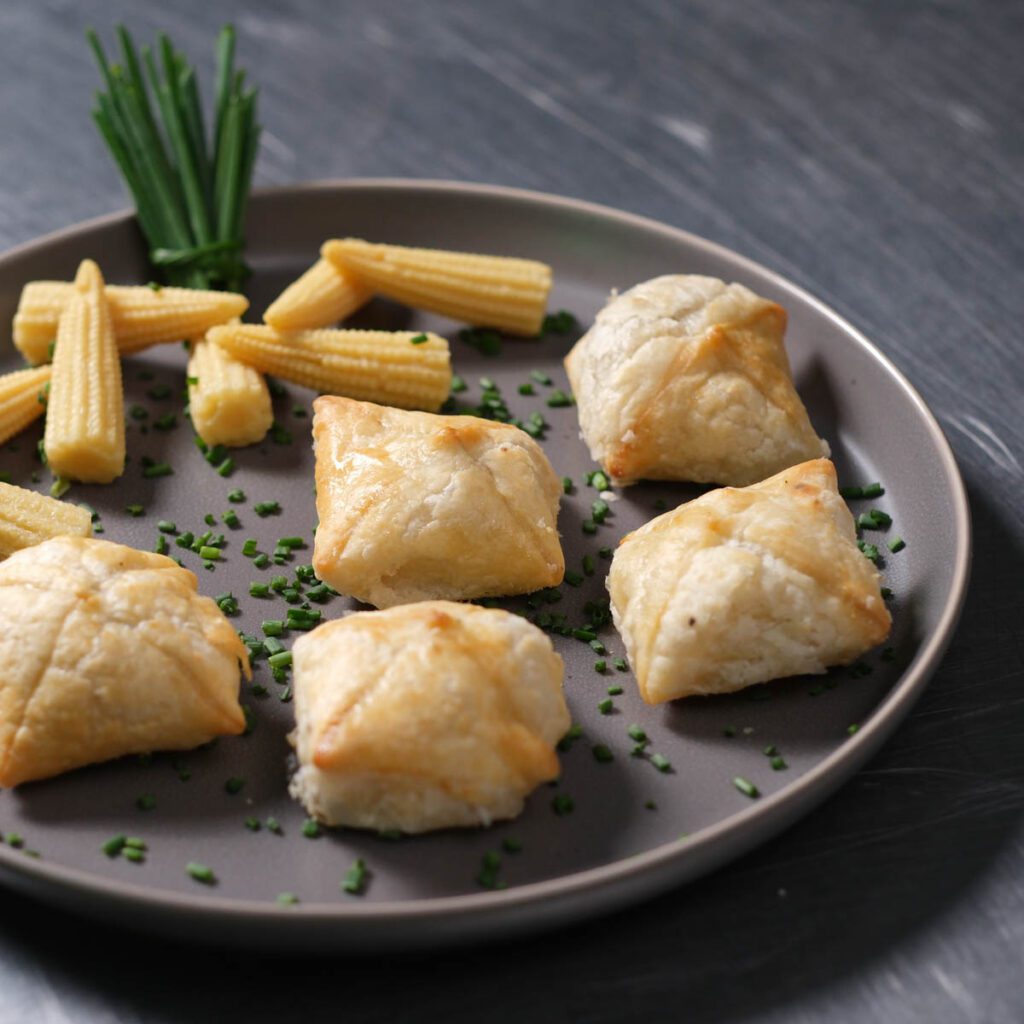 savory puff pastry with chives